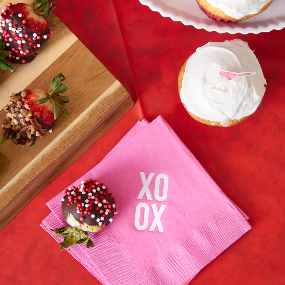 how to host a valentines party with personalized cocktail napkins