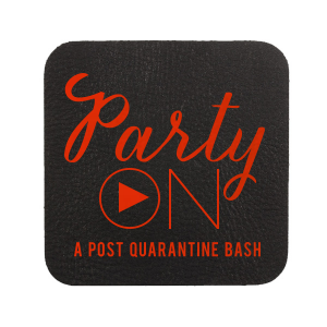 The ever-popular Eggshell Square Coaster with Shiny Poppy Foil will add that special attention to detail that cannot be overlooked.