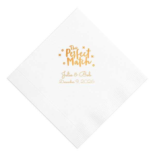 ForYourParty's chic Marble Blush Cocktail Napkin with Shiny Copper Foil has a Perfect Match graphic and is good for use in Words, Calligraphy, Wedding themed parties and will look fabulous with your unique touch. Your guests will agree!