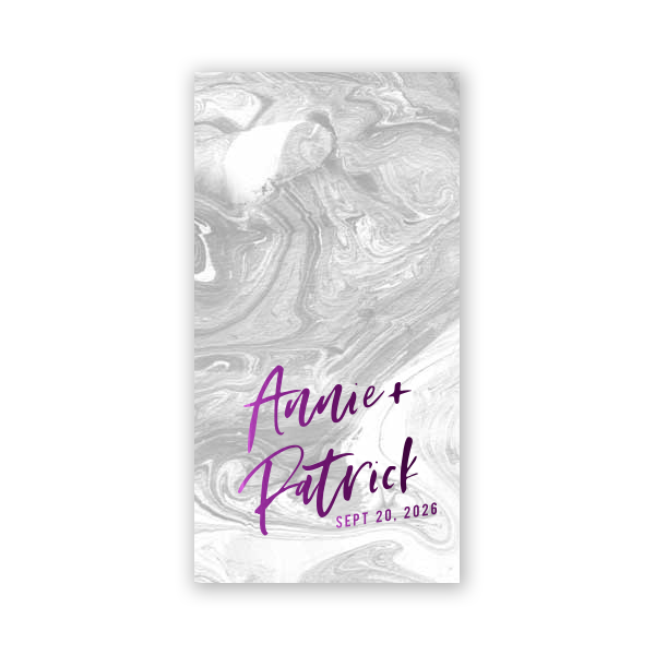 Our beautiful custom Marble Gray Party Pocket with Shiny Lavender Foil can't be beat. Showcase your style in every detail of your party's theme!