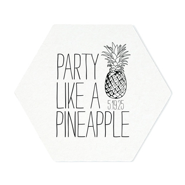 ForYourParty's elegant White Square Coaster with Matte Royal Blue Foil has a Pineapple graphic and is good for use in Food themed parties and will look fabulous with your unique touch. Your guests will agree!