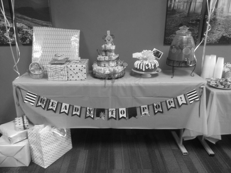 baby shower with diaper cake