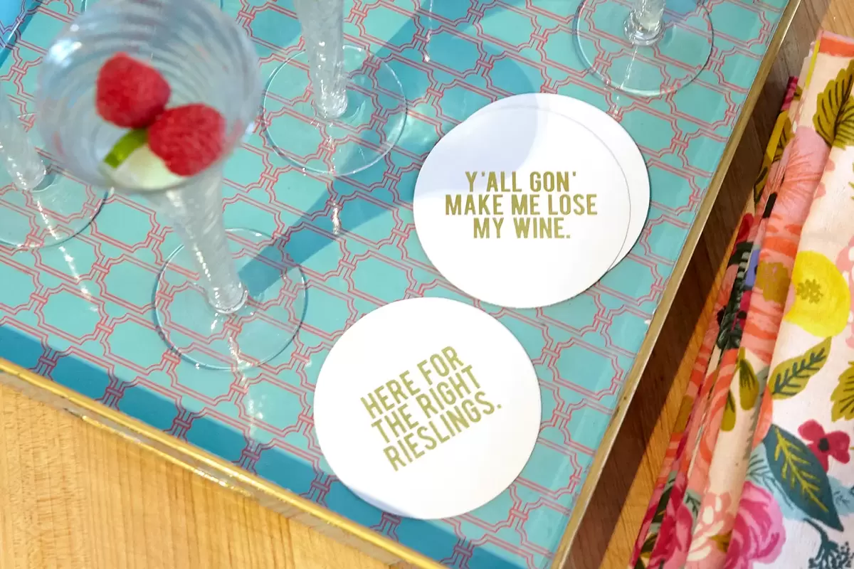design clever custom coasters for your home hosting this year