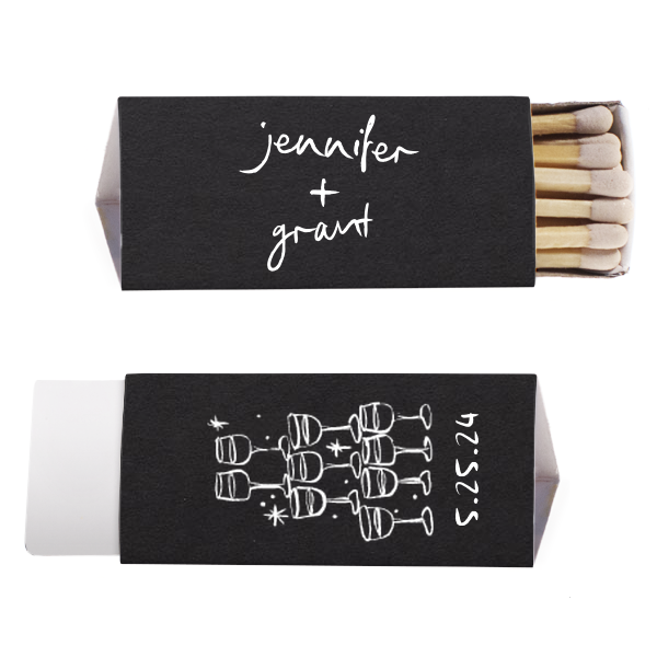 Kitschy Cocktail Hour Toasting Glasses Matches