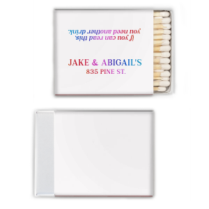 Light up these Get Another Drink Our Place Matches and watch the fun begin! The catchy phrase and eye-catching design will get the party started and keep it going. Perfect for a home bar, game room, or backyard barbecue, these matches are sure to be a hit.