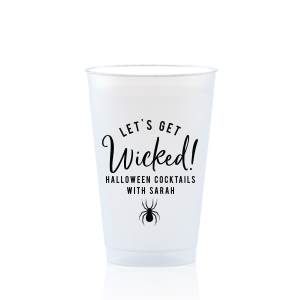 ForYourParty's personalized Purple 12 oz Frost Flex Color Cup with Matte Black Ink Cup Ink Colors has a Spider graphic and is good for use in Halloween themed parties and can't be beat. Showcase your style in every detail of your party's theme!