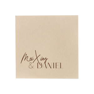 Decorate your special Wedding event with your own names branded on this beautiful napkin. It has really beautiful White Lotus graphics on it which will definitely match your style. Leave them speechless!