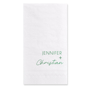 Our custom White Guest Hand Towel with Shiny Leaf Foil will look fabulous with your unique touch. Your guests will agree!