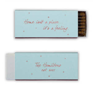 Our personalized Poptone Sky Blue Classic Matchbox with Shiny Rose Quartz Foil will give your party the personalized touch every host desires.