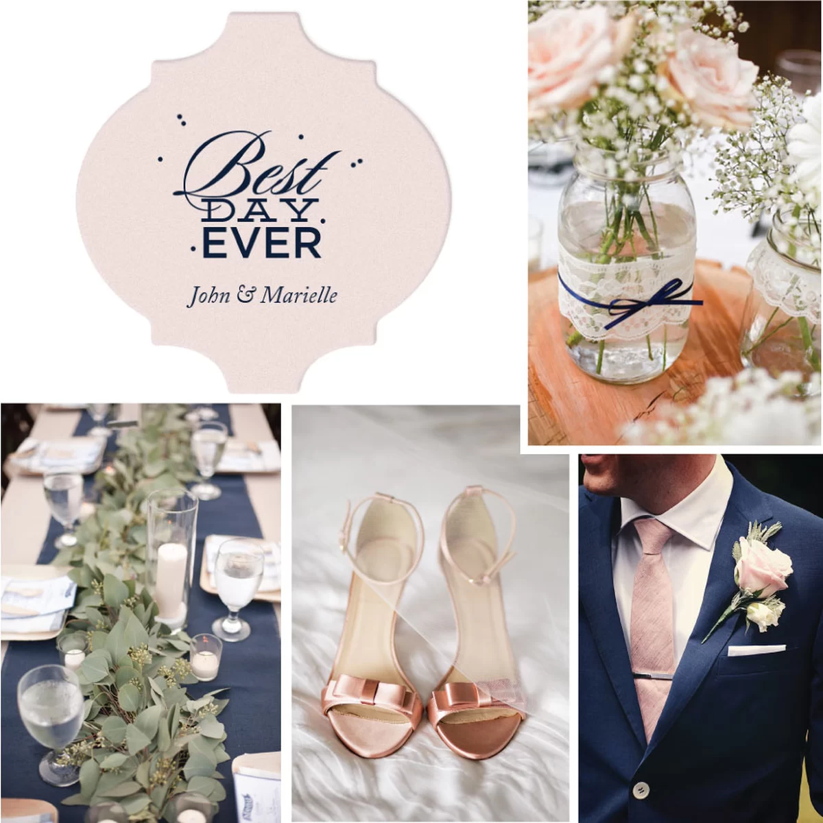 Blush and Blue Wedding Color Palette