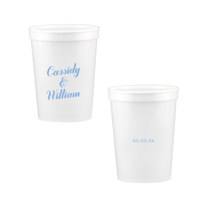 Showcase simplicity and elegance with the Relaxed Couples Name and Date Cup. The no nonsense design makes a direct impression to showcase your big event. Perfect for weddings, engagements, anniversaries or most other events, the highly customizable text leaves plenty room for personalization to make your event unique as your partnership.