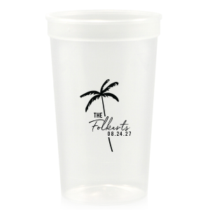The Palm Tree Family Name Cup is an easy breezy choice for your next summertime party event. The sleek and stylish design features customizable text in the screen printed ink color of your choice. Fully functional while being highly stylish, the sturdy drinkware is perfect for family gatherings, weddings, or birthdays!