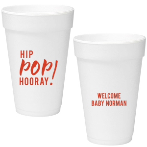 Our custom 12 oz Styrofoam Cup with Matte Poppy Ink Cup Ink Colors will make your guests swoon. Personalize your party's theme today.
