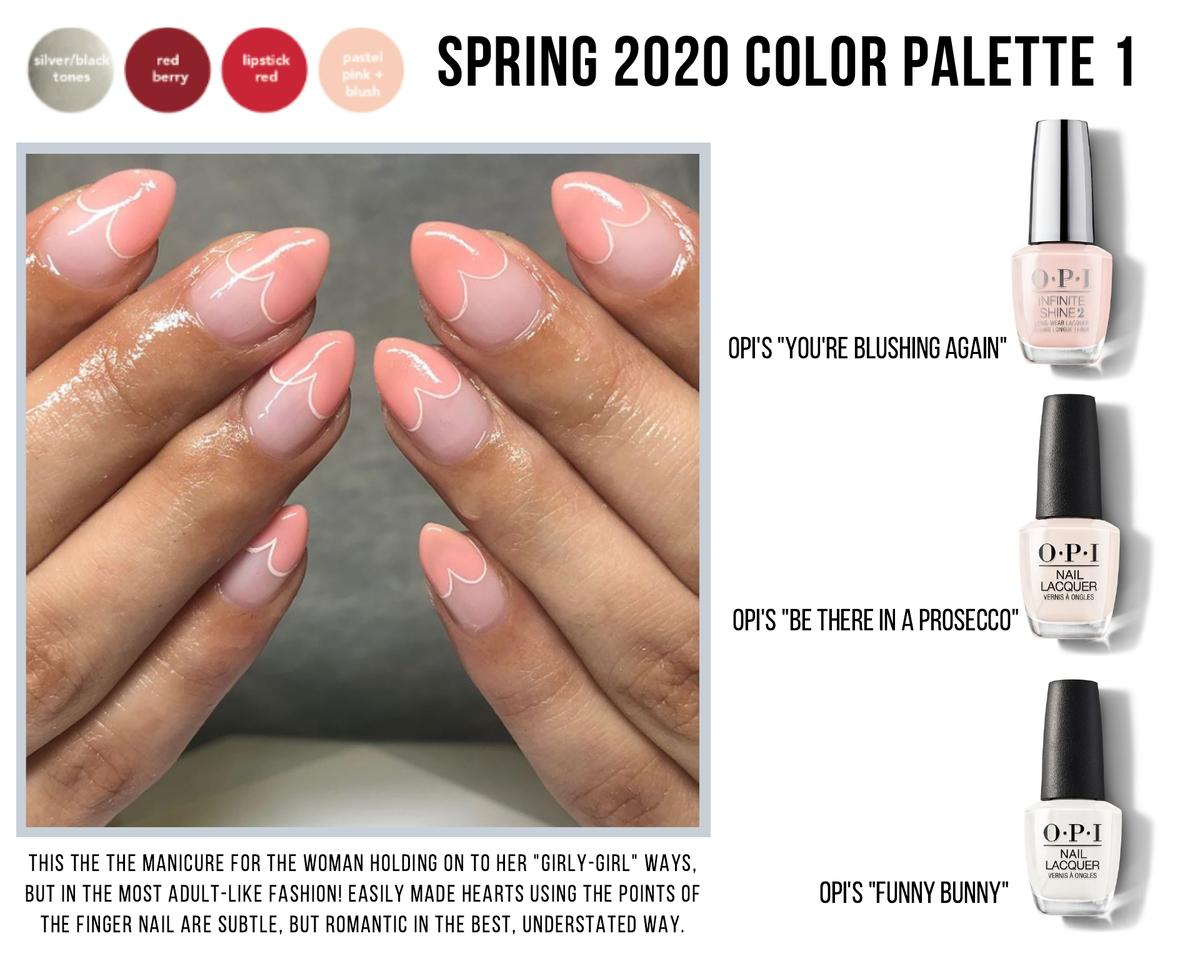 Beautiful Spring 2020 Color Palette for Pre-Proposal Manicures