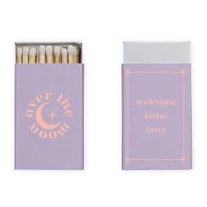Over the Moon Baby Shower Matchbox