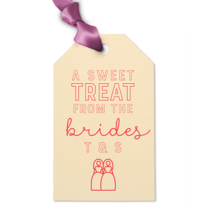 ForYourParty's chic Watercolor Sunrise Luggage Gift Tag with Shiny Royal Blue Foil has a Wedding Couple 2 graphic and is good for use in Wedding, Pairs themed parties and will give your party the personalized touch every host desires.