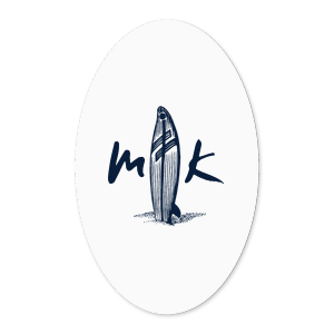 Our personalized White Small Round Label with Matte Navy Ink Label Print Colors has a Surf Board graphic and is good for use in Beach/Nautical, Outdoors themed parties and can't be beat. Showcase your style in every detail of your party's theme!
