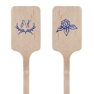 Personalized Shiny Royal Blue Round Stir Stick with Shiny Royal Blue Foil has a Branch 3 graphic and a Marigold Accent graphic and is good for use in Wedding, Floral themed parties and will make your guests swoon. Personalize your party's theme today.