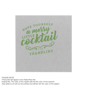 Merry Little Cocktail Ink Printed Napkin