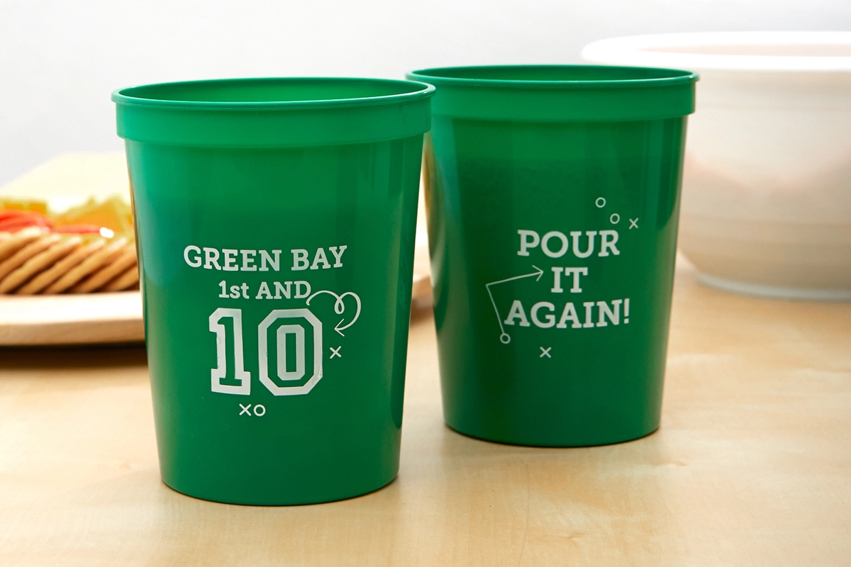 personalized stadium cups are perfect for your football party