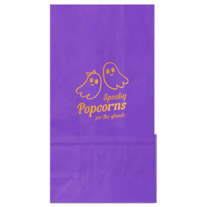 Looking for cute Halloween decor? The Groovy Halloween Bag is for you! This custom trick or treat bag features two adorable ghosts and can be personalized for any Halloween party. 