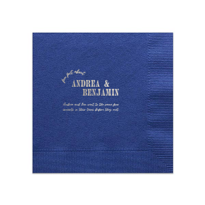 Our custom Watercolor Nightfall Cocktail Napkin with Shiny Green Tea Foil will make your guests swoon. Personalize your party's theme today.