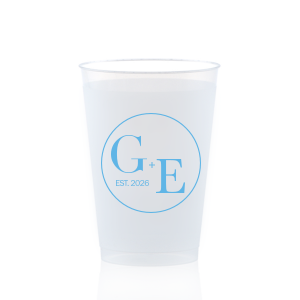 ForYourParty's elegant 9 oz Frost Flex Cup with Matte Stone Blue Ink Colors will look fabulous with your unique touch. Your guests will agree!