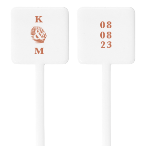 Our custom Oval Stir Stick with Satin Copper Penny Foil has a Ampersand Leaf graphic and is good for use in Outdoors, Trendy, Accents themed parties and will make your guests swoon. Personalize your party's theme today.