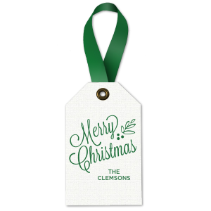 Celebrate the season with our foil printed custom gift tags. The Whimsical Merry Christmas Tag adds a festive flair to you gift wrapping. Personalize your Christmas gift tags today!