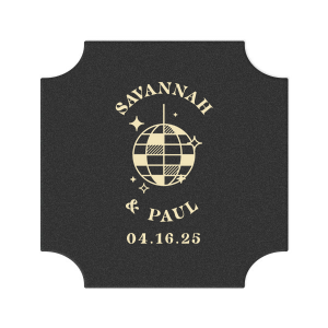 The Retro Wedding Coaster is here with an amazing graphics with a Disco Ball and your name on it! Let's celebrate in style, bring your favorite coasters and put your favorite drink on them! Everyone will love them! 