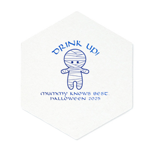 ForYourParty's chic Black with Silver back Deco Coaster with Matte White Foil Color has a Mummy graphic and is good for use in Halloween themed parties and will look fabulous with your unique touch. Your guests will agree!