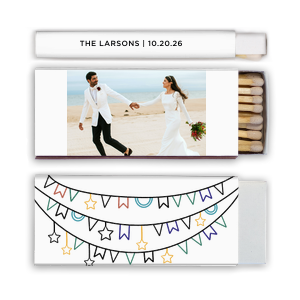 Our personalized White Classic Custom Photo Matchbox with Matte Black Ink Digital Print Colors and Matte Fuchsia Ink Digital Print Colors will add that special attention to detail that cannot be overlooked.