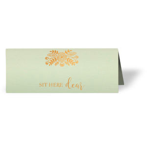 Our custom Poptone Mint Classic Place Card with Shiny Copper Foil has a Rustic Floral Accent graphic and is good for use in Accents, Wedding, Anniversary themed parties and couldn't be more perfect. It's time to show off your impeccable taste.