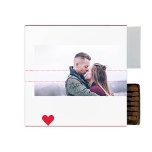 Custom White Lipstick Custom Photo Matchbox with Matte Lipstick Red Ink Digital Print Colors and Matte Fuchsia Ink Digital Print Colors has a Solid Heart graphic and is good for use in Wedding, Hearts, Anniversary themed parties and couldn't be more perfect. It's time to show off your impeccable taste.