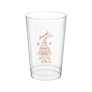 Enjoy a new spin on our classic design with the Champagne Tower Initials Cup. Featuring the initials of the couple alongside a fabulous champagne tower, the sleek cup can be personalized in your choice of ink colors to make it unique as yourself!