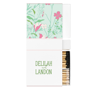 Personalized White Classic Custom Photo Matchbox with Matte Moss Green Ink Digital Print Colors will look fabulous with your unique touch. Your guests will agree!