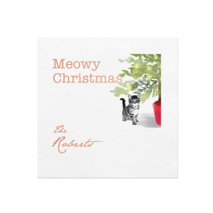 Our custom White Borderless Full Color + Foil Cocktail Napkin with Shiny Copper Foil can be customized to complement every last detail of your party.