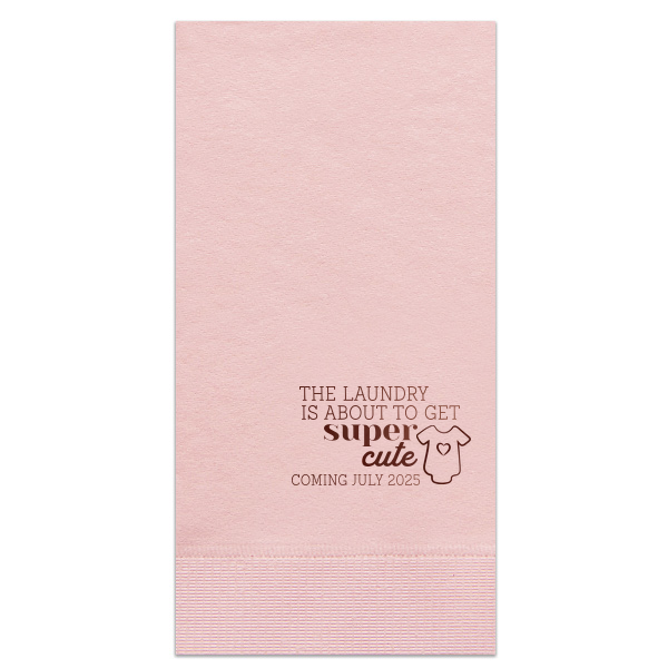 Our custom Ombre Rose Petal Cocktail Napkin with Shiny Merlot Foil has a Onesie graphic and is good for use in Baby Shower themed parties and will impress guests like no other. Make this party unforgettable.