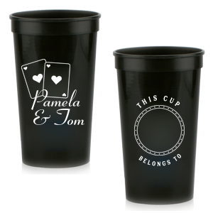 Bring a surreal vibe on your special day. Make the guest speechless by decorating your event with even special details such as this unique Vegas Baby Cup, designed with matching Cards graphic on it. 