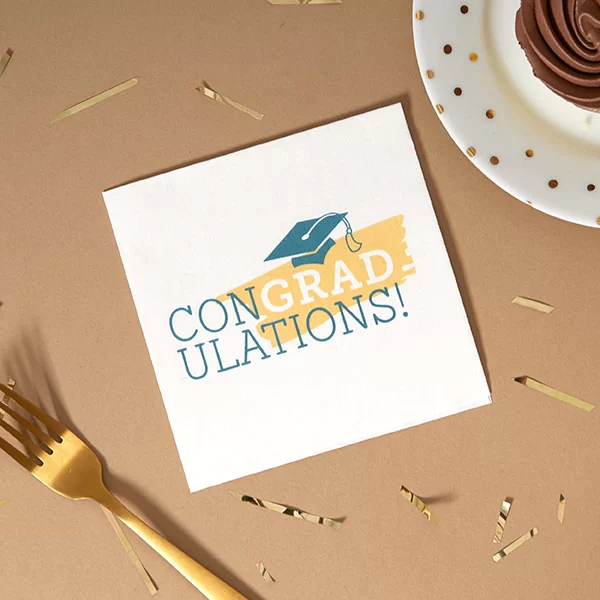 congratulations blue and yellow graduation design