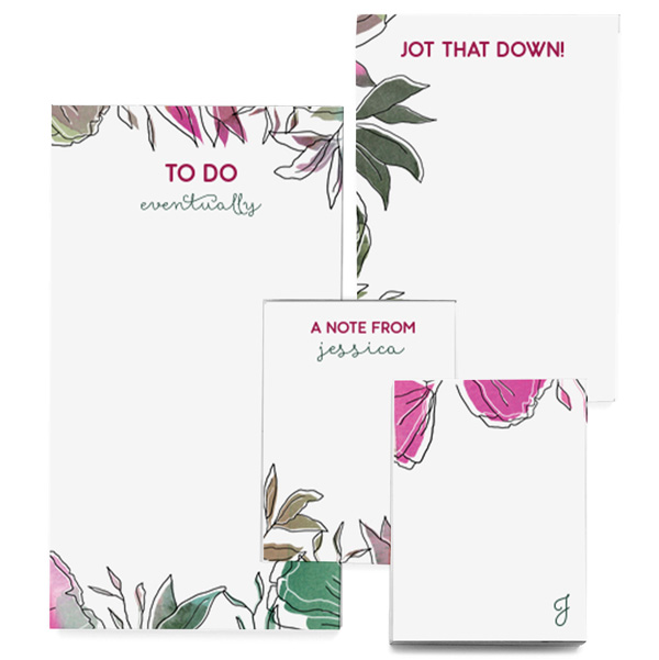 Watercolor Floral Notepad Gift Set