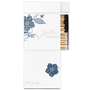 ForYourParty's elegant White Riviera Custom Photo Matchbox with Matte Kraft/Latte Ink Digital Print Colors can be personalized to match your party's exact theme and tempo.