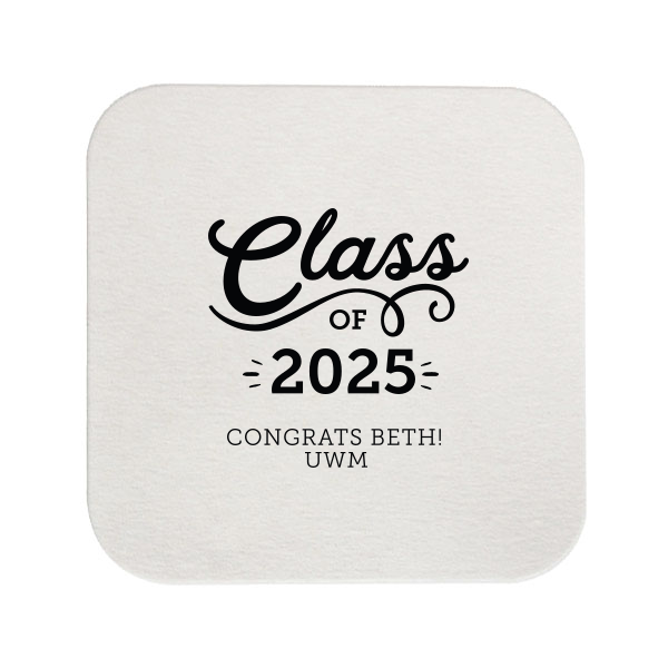 Our beautiful custom White Round Coaster with Shiny Turquoise Foil are a must-have for your next event—whatever the celebration!
