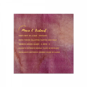 ForYourParty's elegant Merlot Cocktail Napkin with Matte Ivory Foil couldn't be more perfect. It's time to show off your impeccable taste.