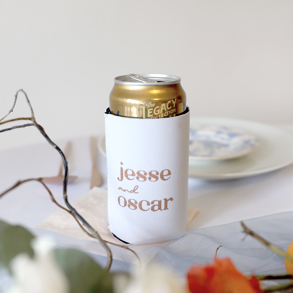 Hinterland Honeymoon Names and Date Can Cooler