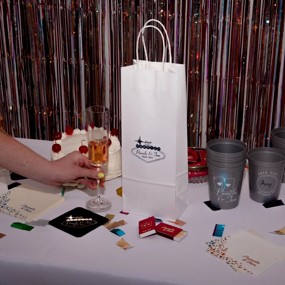 Vegas Baby Just Married Names Bag