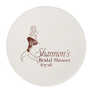 Our personalized Blush with Kraft back Nouveau Coaster with Satin Teal / Peacock Foil has a Mermaid graphic and is good for use in Trendy, Beach/Nautical, Outdoors themed parties and will look fabulous with your unique touch. Your guests will agree!