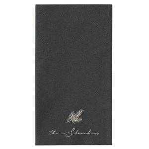 Spruce up your holiday this year with the Fir Family Name Napkin. The high quality napkins is easily personalized with your choice of text and colors, making your next festive function a sure hit!
