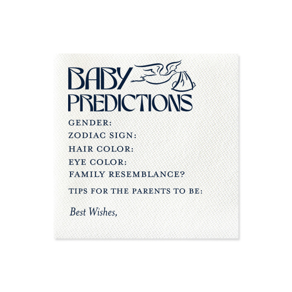 Baby Predictions Game Napkin