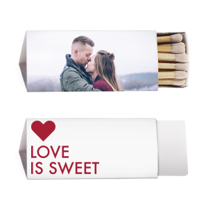 Custom White Lipstick Custom Photo Matchbox with Matte Lipstick Red Ink Digital Print Colors and Matte Fuchsia Ink Digital Print Colors has a Solid Heart graphic and is good for use in Wedding, Hearts, Anniversary themed parties and couldn't be more perfect. It's time to show off your impeccable taste.